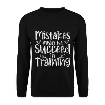 Les erreurs signifient que nous réussissons à nous entraîner 3 - Sweat-shirt Unisexe - noir - Devant - Alina (178cm) & Michal (187cm)