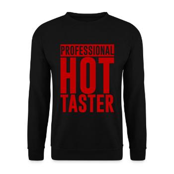 Professional Hot Sauce Taster - Unisex Pullover - Schwarz - Vorne - Alina (178cm) & Michal (187cm)