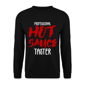 Professional Hot Sauce Taster 2 - Unisex Pullover - Schwarz - Vorne - Alina (178cm) & Michal (187cm)