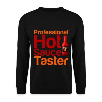 Professional Hot Sauce Taster 4 - Unisex Pullover - Schwarz - Vorne - Alina (178cm) & Michal (187cm)
