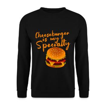 Cheeseburger Is My Specialty 4 - Unisex Sweatshirt - black - Front - Alina (178cm) & Michal (187cm)