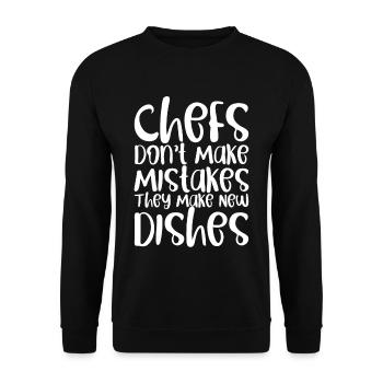 Les chefs ne se trompent pas, ils font de nouveaux plats 4 - Sweat-shirt Unisexe - noir - Devant - Alina (178cm) & Michal (187cm)
