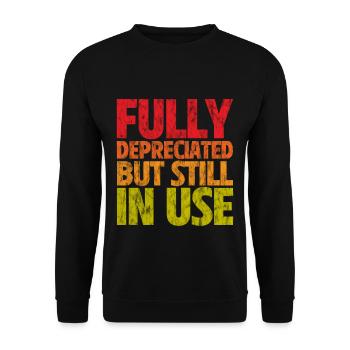 Fully Depreciated But Still In Use 3 - Unisex Pullover - Schwarz - Vorne - Alina (178cm) & Michal (187cm)