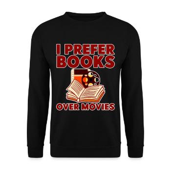 Je préfère les livres aux films 2 - Sweat-shirt Unisexe - noir - Devant - Alina (178cm) & Michal (187cm)