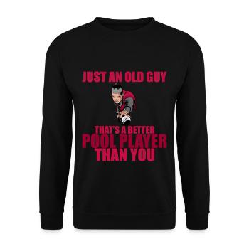 Un vieil homme qui est un meilleur joueur de billard que toi 2 - Sweat-shirt Unisexe - noir - Devant - Alina (178cm) & Michal (187cm)