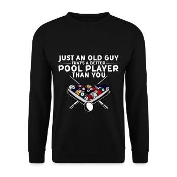 Un vieil homme qui est un meilleur joueur de billard que toi 4 - Sweat-shirt Unisexe - noir - Devant - Alina (178cm) & Michal (187cm)
