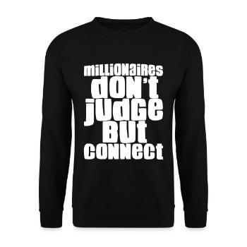 Millionaires Don't Judge But Connect 4 - Unisex Sweatshirt - black - Front - Alina (178cm) & Michal (187cm)