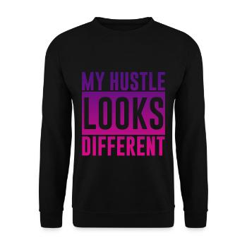 My Hustle Looks Different 4 - Unisex Sweatshirt - black - Front - Alina (178cm) & Michal (187cm)