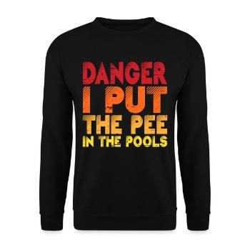 Danger I Put The Pee In The Pools 2 - Unisex Pullover - Schwarz - Vorne - Alina (178cm) & Michal (187cm)