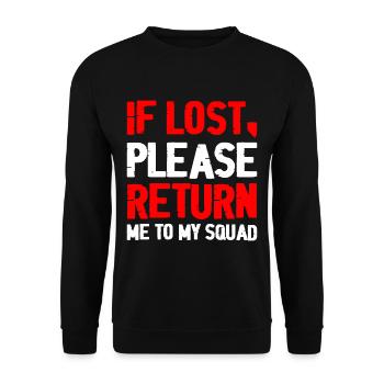En cas de perte, veuillez me retourner dans mon équipe 2 - Sweat-shirt Unisexe - noir - Devant - Alina (178cm) & Michal (187cm)