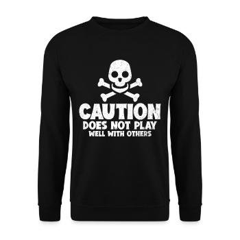 Caution Does Not Play Well With Others 48 - Unisex Sweatshirt - black - Front - Alina (178cm) & Michal (187cm)