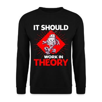 It Should Work In Theory 8 - Unisex Sweatshirt - black - Front - Alina (178cm) & Michal (187cm)