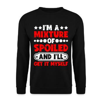 Je suis un mélange de gâtés et je l’aurai moi-même 5 - Sweat-shirt Unisexe - noir - Devant - Alina (178cm) & Michal (187cm)