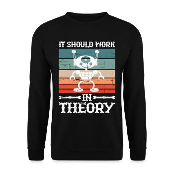 It Should Work In Theory 9 - Unisex Sweatshirt - black - Front - Alina (178cm) & Michal (187cm)