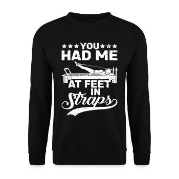 You Had Me At Feet In Straps 14 - Unisex Sweatshirt - black - Front - Alina (178cm) & Michal (187cm)