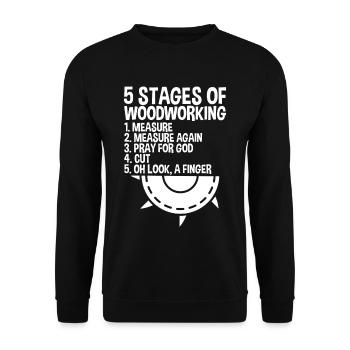 5 Stages Of Woodworking 1 - Unisex Pullover - Schwarz - Vorne - Alina (178cm) & Michal (187cm)