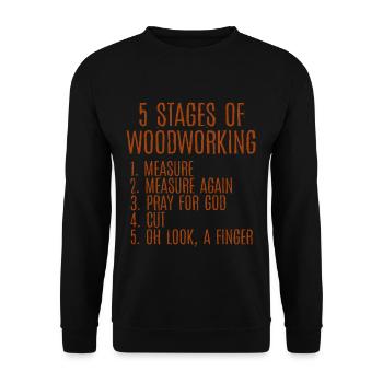 5 étapes du travail du bois 2 - Sweat-shirt Unisexe - noir - Devant - Alina (178cm) & Michal (187cm)