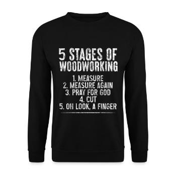 5 Stages Of Woodworking 3 - Unisex Pullover - Schwarz - Vorne - Alina (178cm) & Michal (187cm)