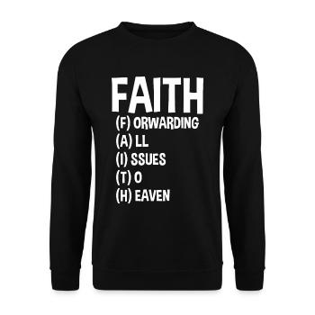 La foi transmet toutes les questions au ciel - Sweat-shirt Unisexe - noir - Devant - Alina (178cm) & Michal (187cm)