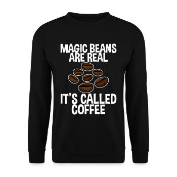 Magic Beans Are Real, It's Called Coffee 2 - Unisex Sweatshirt - black - Front - Alina (178cm) & Michal (187cm)