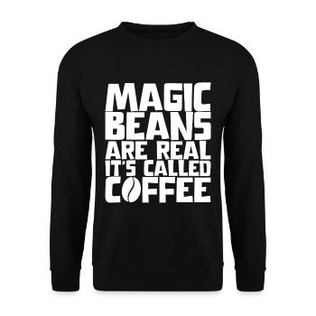 Magic Beans Are Real, It's Called Coffee - Unisex Sweatshirt - black - Front - Alina (178cm) & Michal (187cm)