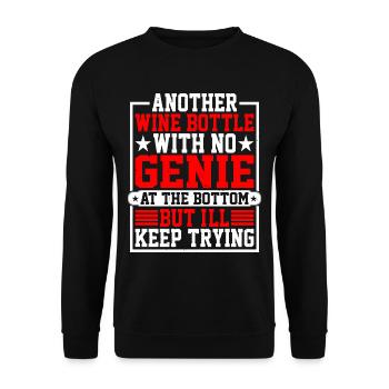 Another Wine Bottle With No Genie At The Bottom 5 - Unisex Pullover - Schwarz - Vorne - Alina (178cm) & Michal (187cm)