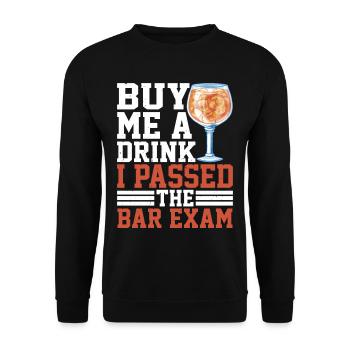 Achetez-moi un verre, j’ai réussi l’examen du barreau 10 - Sweat-shirt Unisexe - noir - Devant - Alina (178cm) & Michal (187cm)