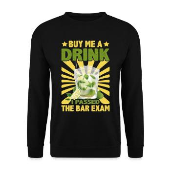 Achetez-moi un verre, j’ai réussi l’examen du barreau 8 - Sweat-shirt Unisexe - noir - Devant - Alina (178cm) & Michal (187cm)