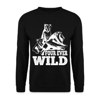 Four Ever Wild 45 - Unisex Pullover - Schwarz - Vorne - Alina (178cm) & Michal (187cm)