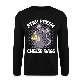 Stay Fresh Cheese Bags 32 - Unisex Sweatshirt - black - Front - Alina (178cm) & Michal (187cm)