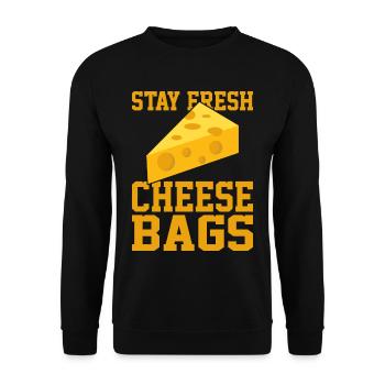 Stay Fresh Cheese Bags 33 - Unisex Sweatshirt - black - Front - Alina (178cm) & Michal (187cm)
