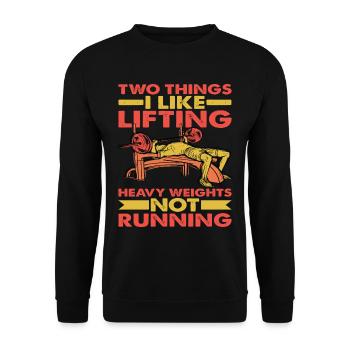 Two Things I Like, Lifting Heavy, Not Running 6 - Unisex Sweatshirt - black - Front - Alina (178cm) & Michal (187cm)