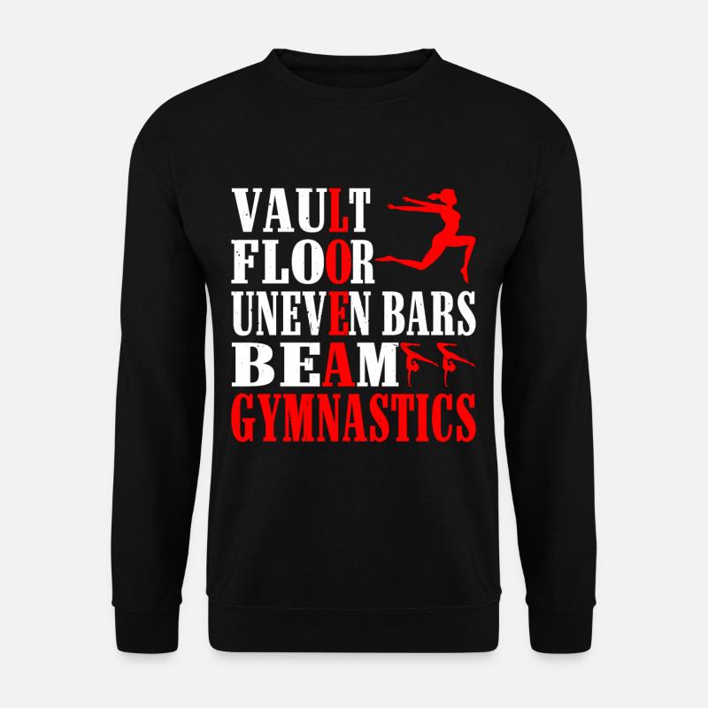 Vault Floor Uneven Bars Beam Gymnastics 10 - Unisex Pullover - Schwarz