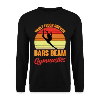 Plancher de la voûte Barres inégales Poutre Gymnastique 8 - Sweat-shirt Unisexe - noir - Devant - Alina (178cm) & Michal (187cm)