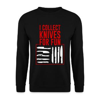 I Collect Knives For Fun 4 - Unisex Sweatshirt - black - Front - Alina (178cm) & Michal (187cm)