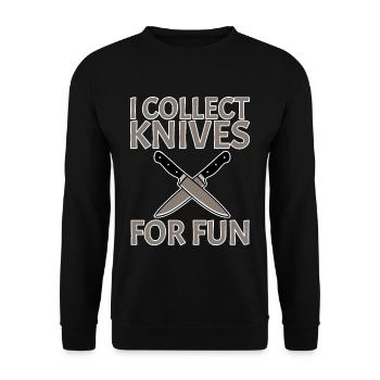 I Collect Knives For Fun 2 - Unisex Pullover - Schwarz - Vorne - Alina (178cm) & Michal (187cm)