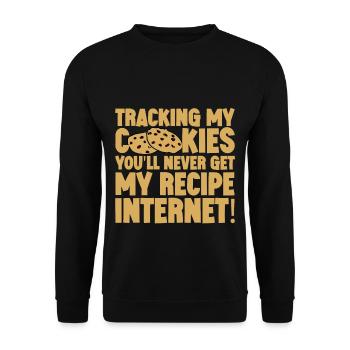 Tracking My Cookies, You'll Never Get My Recipe 4 - Unisex Pullover - Schwarz - Vorne - Alina (178cm) & Michal (187cm)
