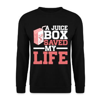 A Juice Box Saved My Life 8 - Unisex Sweatshirt - black - Front - Alina (178cm) & Michal (187cm)
