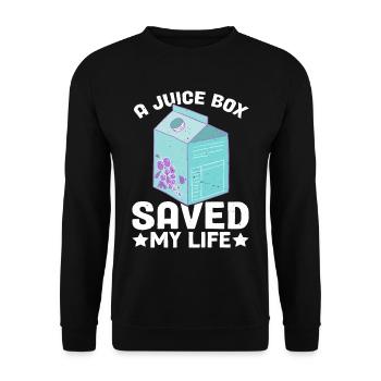 A Juice Box Saved My Life 9 - Unisex Sweatshirt - black - Front - Alina (178cm) & Michal (187cm)