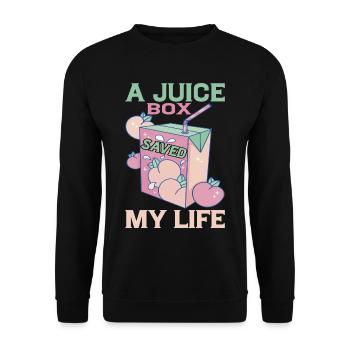 A Juice Box Saved My Life 7 - Unisex Sweatshirt - black - Front - Alina (178cm) & Michal (187cm)