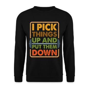 Je ramasse des choses et je les dépose 9 - Sweat-shirt Unisexe - noir - Devant - Alina (178cm) & Michal (187cm)