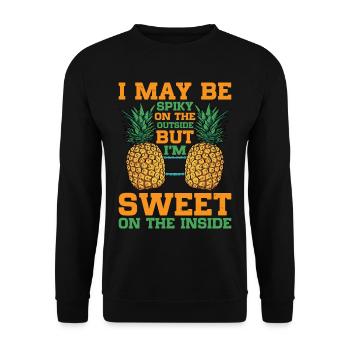 I May Be Spiky On The Outside But I'm Sweet - Unisex Pullover - Schwarz - Vorne - Alina (178cm) & Michal (187cm)