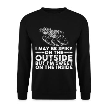 I May Be Spiky On The Outside But I'm Sweet 3 - Unisex Pullover - Schwarz - Vorne - Alina (178cm) & Michal (187cm)