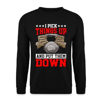 Je ramasse des choses et les dépose 7 - Sweat-shirt Unisexe - noir - Devant - Alina (178cm) & Michal (187cm)