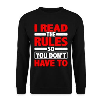 J’ai lu les règles pour que vous n’ayez pas à 4 - Sweat-shirt Unisexe - noir - Devant - Alina (178cm) & Michal (187cm)