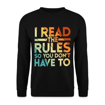 J’ai lu les règles pour que vous n’ayez pas à 5 - Sweat-shirt Unisexe - noir - Devant - Alina (178cm) & Michal (187cm)