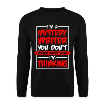 I'm A Mystery Writer - Unisex Pullover - Schwarz - Vorne - Alina (178cm) & Michal (187cm)