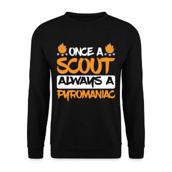 Once A Scout, Always A Pyromaniac 23 - Unisex Pullover - Schwarz - Vorne - Alina (178cm) & Michal (187cm)