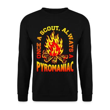 Once A Scout, Always A Pyromaniac 21 - Unisex Pullover - Schwarz - Vorne - Alina (178cm) & Michal (187cm)