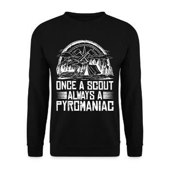 Once A Scout, Always A Pyromaniac 22 - Unisex Pullover - Schwarz - Vorne - Alina (178cm) & Michal (187cm)